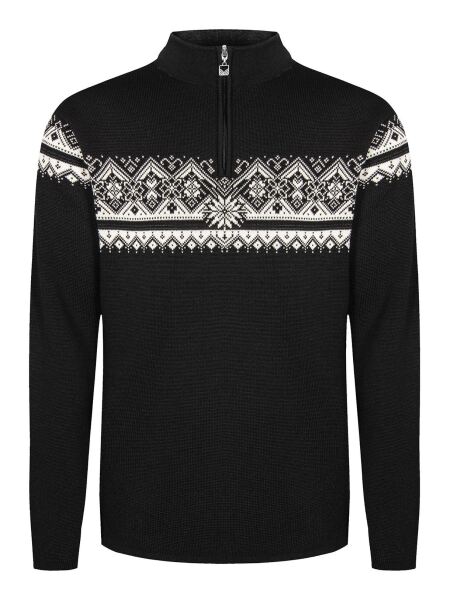 DALE OF NORWAY Moritz Sweater Herren Pullover aus Merinowolle black offwhite darkcharcoal | L