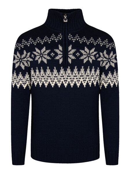 DALE OF NORWAY Myking Masc Sweater Herren Pullover aus Merinowolle (C)Navy Off-white | L