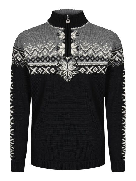 DALE OF NORWAY 140th Anniversary Sweater Herren Pullover aus Wolle black smoke offwhite | L