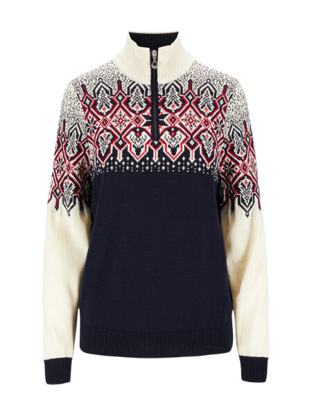 DALE OF NORWAY Winterland Fem Sweater navy offwhite raspberry | L