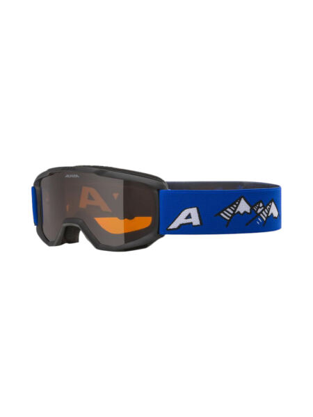 ALPINA Piney Kinder Skibrille mit 100% UV-Schutz black blue matt | O/S