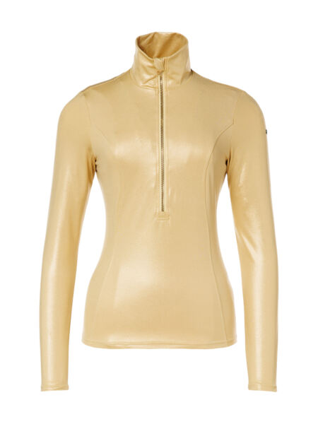 GOLDBERGH Wink Glamour glänzender Damen Skipulli gold | L