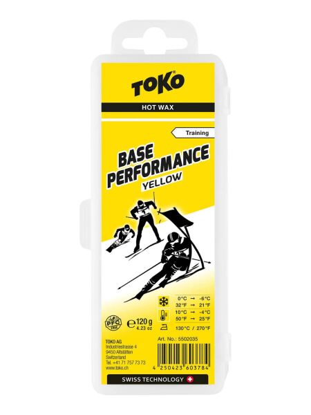 TOKO Base Performance yellow 120 g 0/-6 °C Skiwachs gelb | O/S