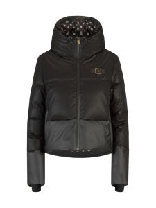 ONEMORE 251 Cropped Puffer Damen Skijacke mit Kapuze black