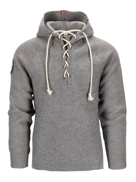 AMUNDSEN Boiled Hoodie Laced Mens Light Grey | L