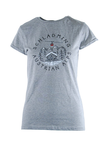 SCHLADMING Top Of The Nature Austrian Alps Damen T-Shirt light grey | L