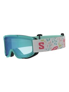 SALOMON Player Combo Helm und Brille aruba blue