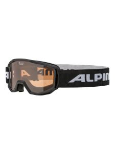 ALPINA Piney Kinder Skibrille mit 100% UV-Schutz black matt