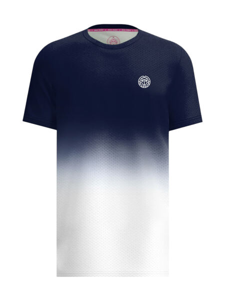 BIDI BADU Crew Gradiant Tee Herren Tennisshirt dark blue/white | L