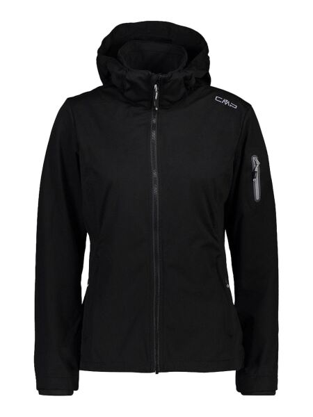 CMP Damen Softshell Jacke mit abnehmbarer Kapuze Nero 36