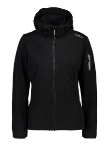 CMP Damen Softshell Jacke mit abnehmbarer Kapuze Nero 36