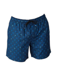 BRUNOTTI Cester-Mini Men Swim Shorts Mini Palm Aqua Night Blue | L